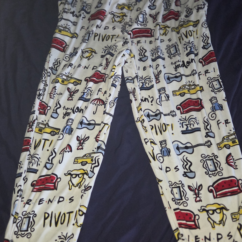FRIENDS Themed Pajama Pants - White and Red